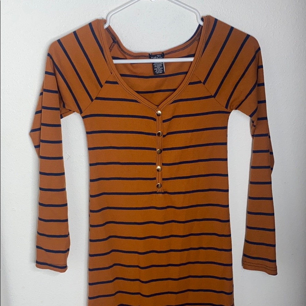 Long Sleeve Stripped Dress
